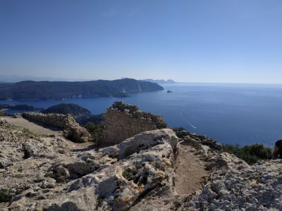 Blick Richtung Sden Korfus vom Angelokastro